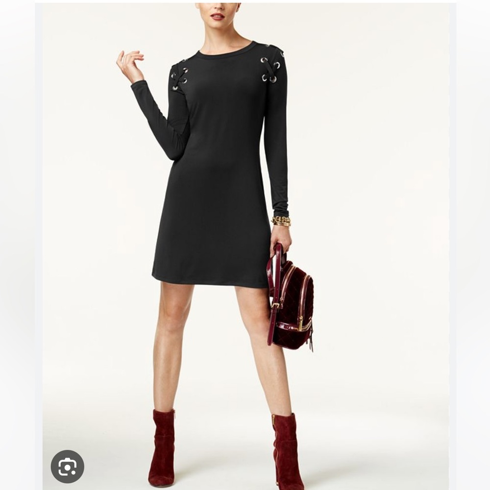 Michael Kors black dress with grommet detail